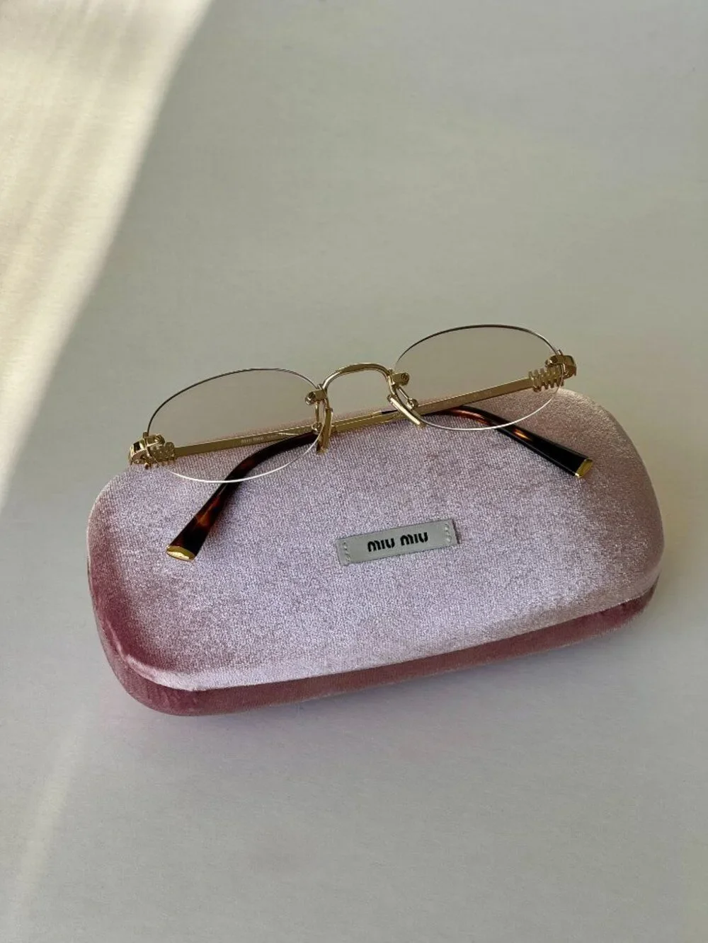 Miu Miu Women Eyeglasses Gold Oval Rimless MUA54S 5AK08N NEW AUTHENTIC